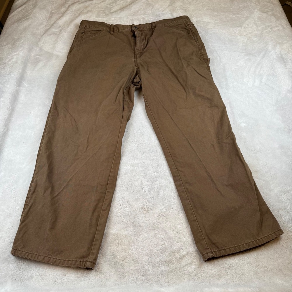 C.E. Schmidt Workwear Flannel‎ Lined Carpenter Pants Size 40x30 Brown